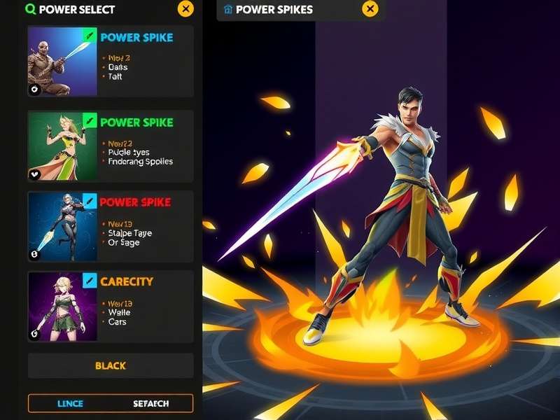 Power Spike gameplay screenshot showing character abilities